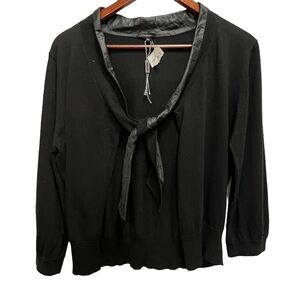 Julie & Jack Black Cropped Cardigan Size XL Tie Front
